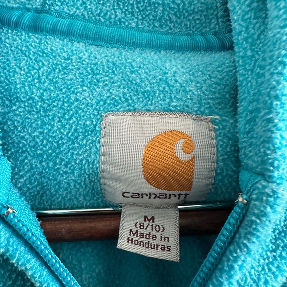 Carhartt - Women's Teal Full Zip Logo Soft Fleece Hoodie , Medium (8/10) - Picture 4 of 10